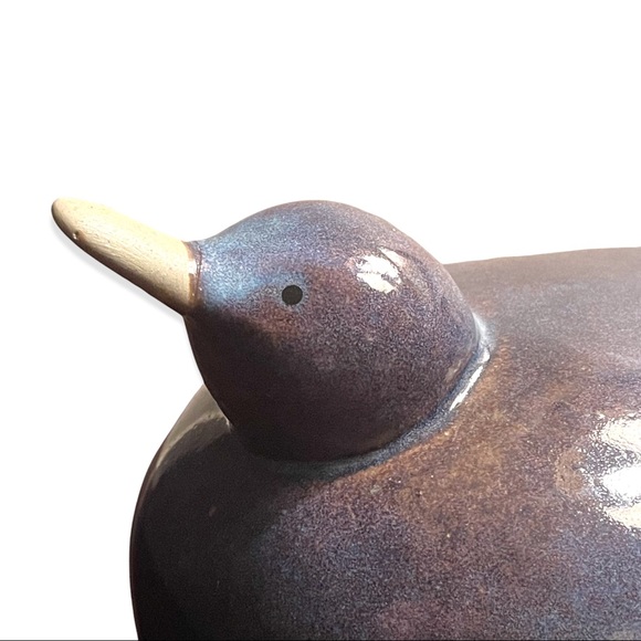 Large Ceramic Bird  Multicolored Blue Glazed Bird Figurine -- Host Pick! - Picture 5 of 8